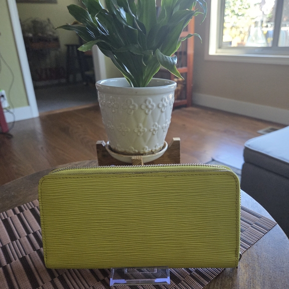 Authentic Louis Vuitton Yellow EPI Leather Wallet